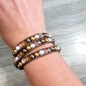 Trades of Hope Brown beaded wrap bracelet